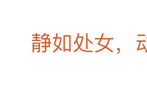 静如处女,动如脱兔