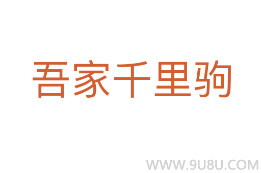 吾家千里驹