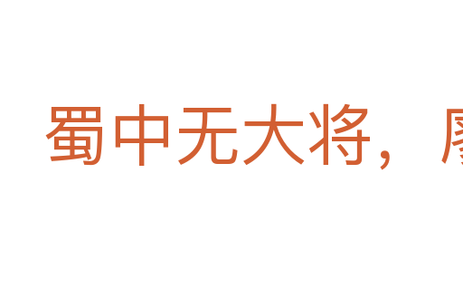 蜀中无大将,廖化作先锋