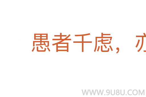 愚者千虑,亦有一得