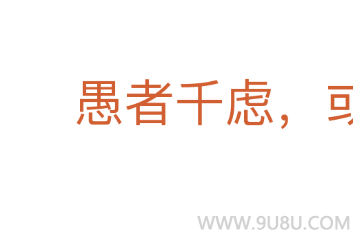 愚者千虑，或有一得